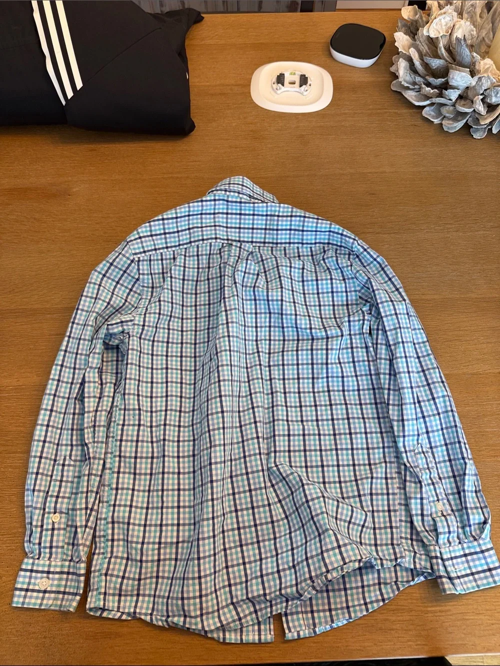 Vineyard Vines Boys Blue Green Plaid Button-Down Shirt